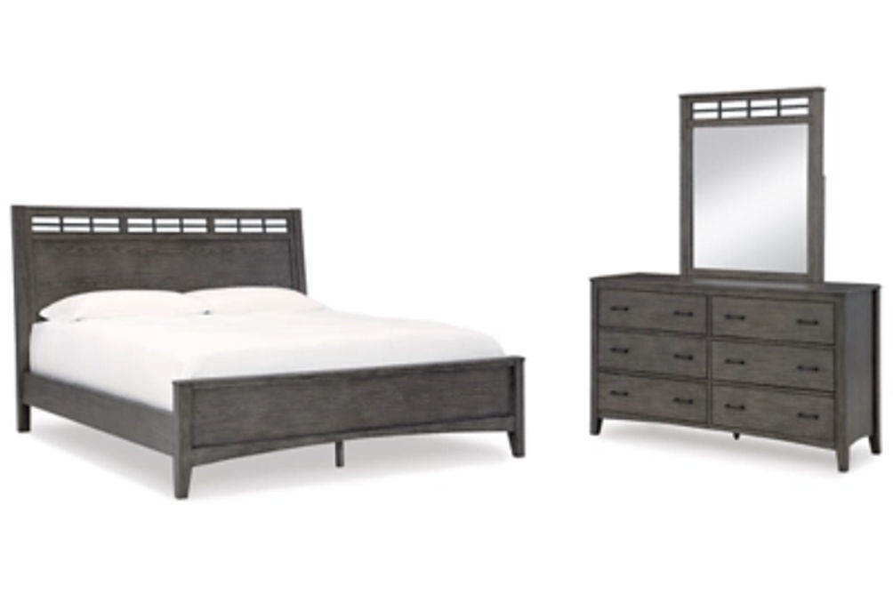 Signature Design by Ashley Montillan King Panel Bed, Dresser and Mirror