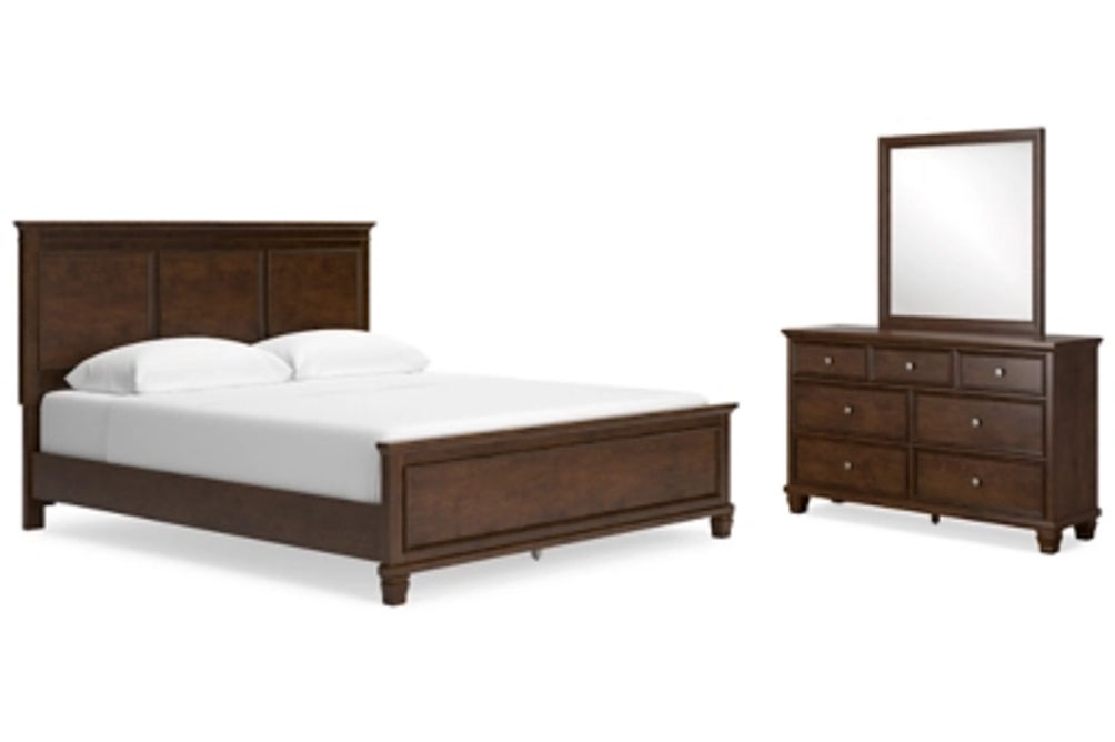 Danabrin California King Panel Bed, Dresser and Mirror-