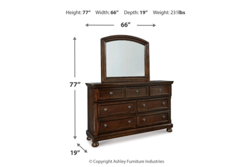 Millennium by Ashley Porter Queen Sleigh Bed, Dresser and Mirror-