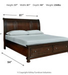 Millennium by Ashley Porter King Sleigh Storage Bed, Dresser and Mirror-Rustic