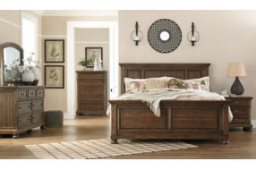 Signature Design by Ashley Flynnter Queen Panel Bed-Medium Brown