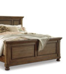 Flynnter King Panel Bed, Dresser, Mirror, and Nightstand-Medium Brown