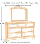 Flynnter Queen Panel Bed, Dresser, Mirror, and Nightstand-Medium Brown