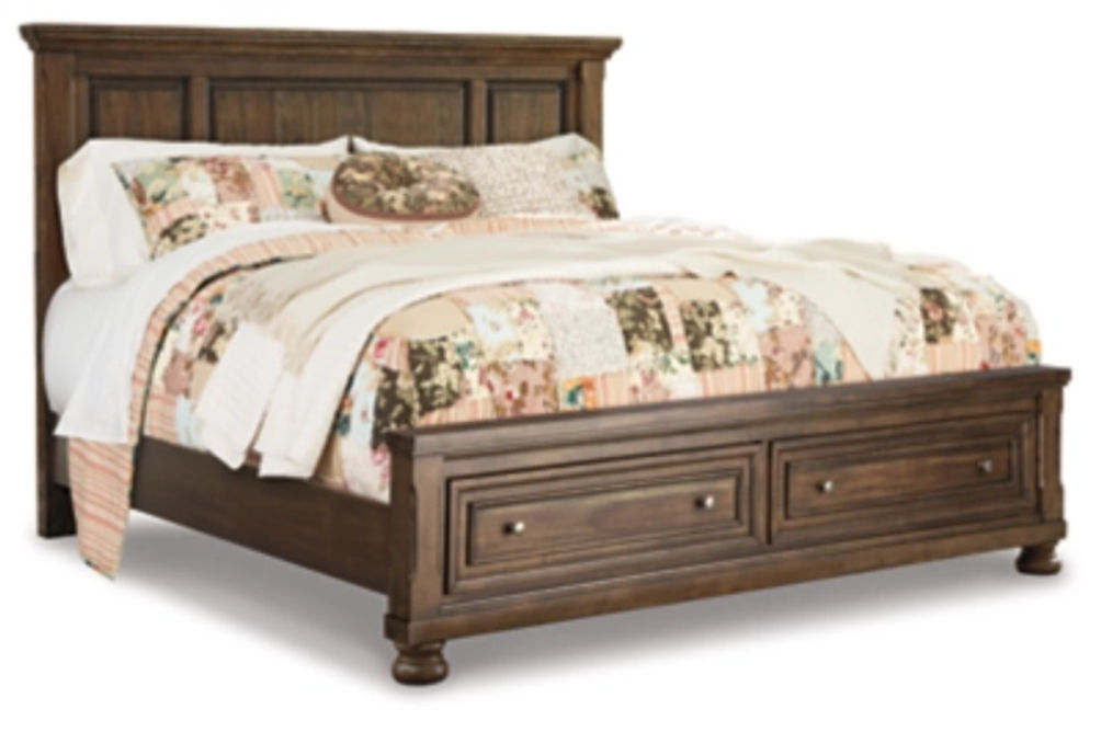 Signature Design by Ashley Flynnter King Panel Bed with 2 Storage Drawers