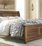 Signature Design by Ashley Flynnter King Sleigh Bed-Medium Brown