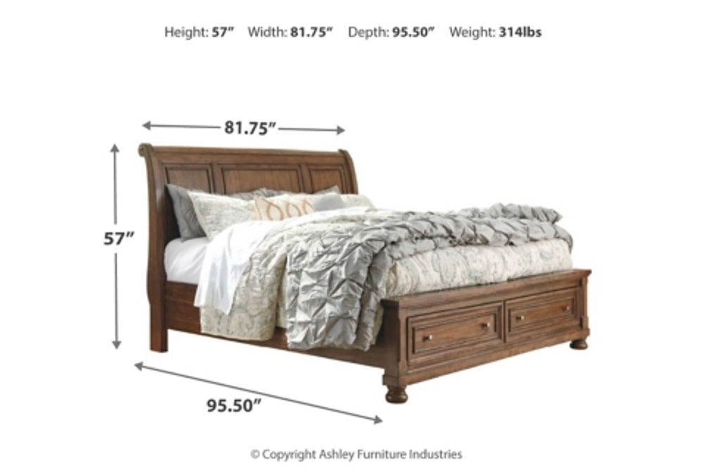 Signature Design by Ashley Flynnter King Sleigh Bed with 2 Storage Drawers