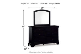 Signature Design by Ashley Chylanta Queen Sleigh Bed, Dresser and Mirror