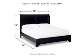 Signature Design by Ashley Chylanta King Sleigh Bed, Dresser and Mirror