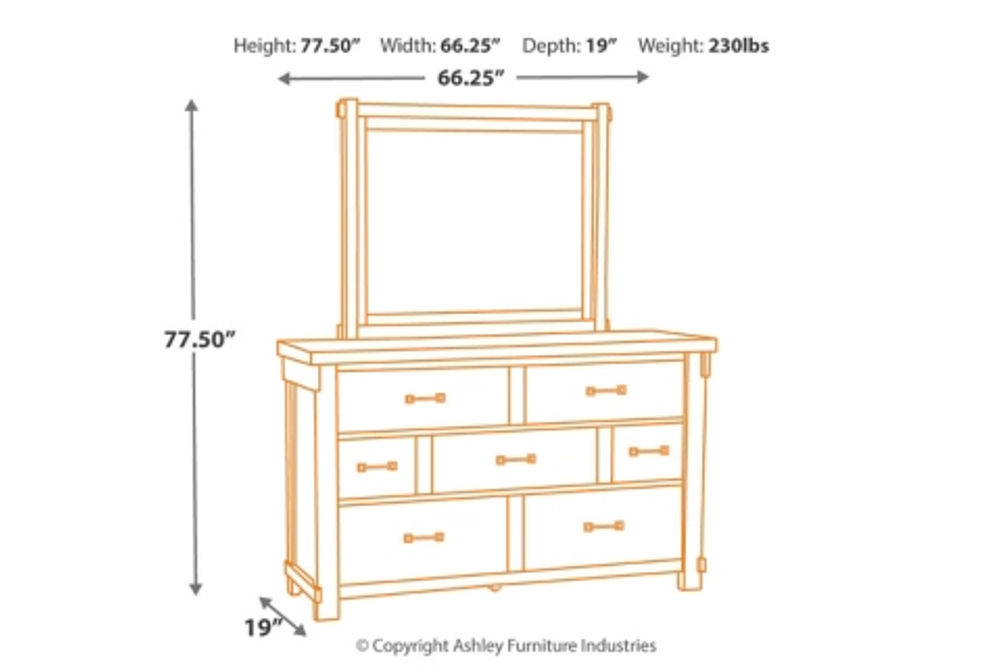 Signature Design by Ashley Brashland California King Panel Bed, Dresser, Mirro