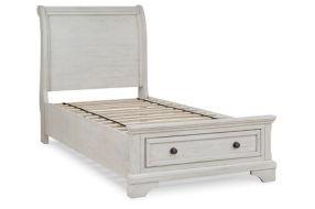 Signature Design by Ashley Robbinsdale Twin Sleigh Storage Bed-Antique White