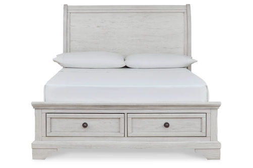 Signature Design by Ashley Robbinsdale Full Sleigh Storage Bed-Antique White