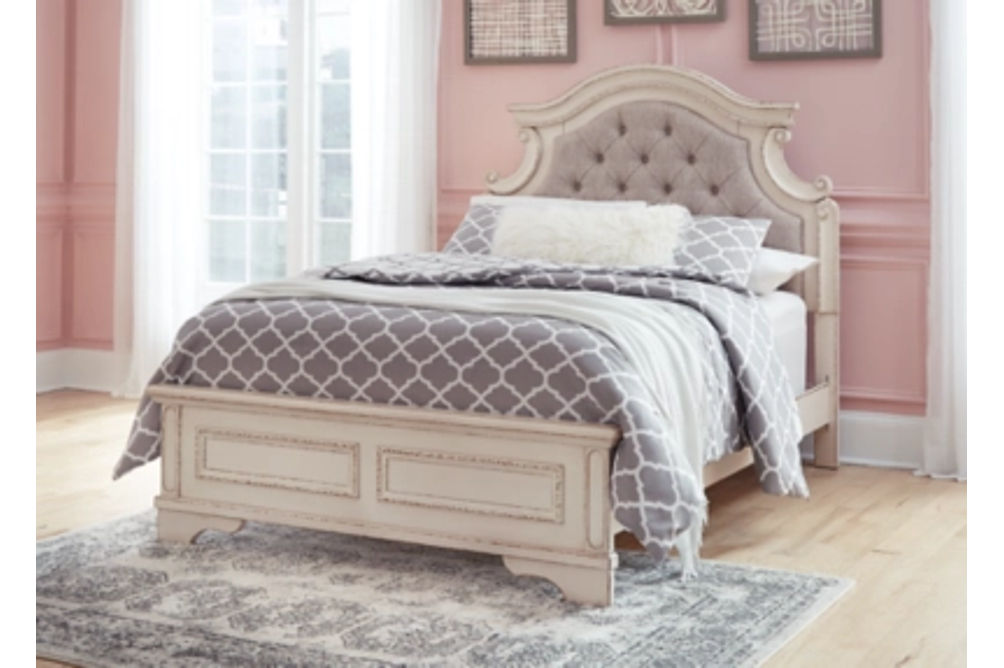 Signature Design by Ashley Realyn Full Upholstered Panel Bed with Dresser-Two-