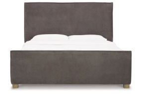 Millennium by Ashley Krystanza King Upholstered Panel Bed-Weathered Gray