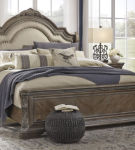 Signature Design by Ashley Charmond King Upholstered Sleigh Bed-Brown