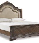 Signature Design by Ashley Charmond Queen Upholstered Sleigh Bed-Brown