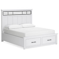 Benchcraft Ashbryn California King Panel Storage Bed-White/Natural