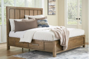 Signature Design by Ashley Cabalynn Queen Panel Bed with Storage-Light Brown