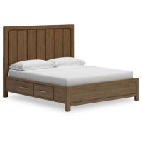 Signature Design by Ashley Cabalynn King Panel Bed with Storage-Light Brown