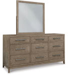 Signature Design by Ashley Chrestner King Panel Bed, Dresser and Mirror