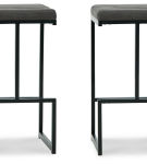 Signature Design by Ashley Strumford Bar Height Bar Stool (Set of 2)-Gray/Blac