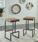 Signature Design by Ashley Strumford Bar Height Bar Stool (Set of 2)-Caramel/B