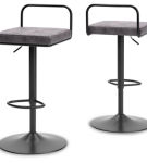 Signature Design by Ashley Strumford Bar Height Bar Stool (Set of 2)-Gray/Blac