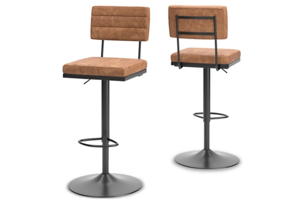 Signature Design by Ashley Strumford Bar Height Bar Stool (Set of 2)-Brown/Bla