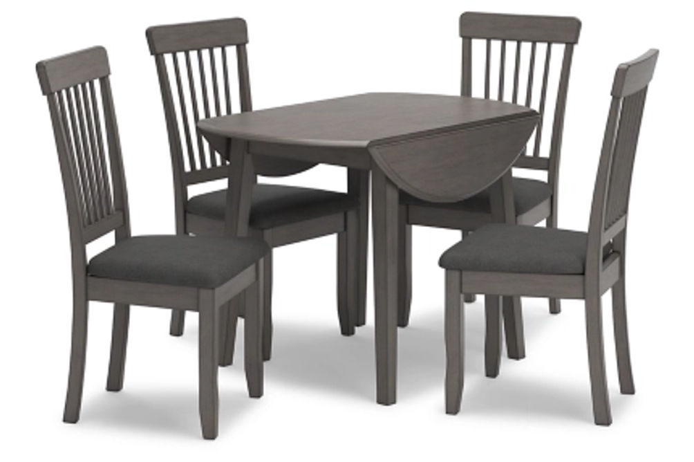 Signature Design by Ashley Shullden Dining Table and 4 Chairs-Gray