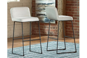 Signature Design by Ashley Nerison Bar Height Bar Stool (Set of 2)-Linen/Black