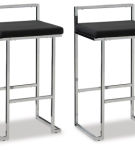 Signature Design by Ashley Madanere Bar Height Bar Stool (Set of 2)-Black/Chro