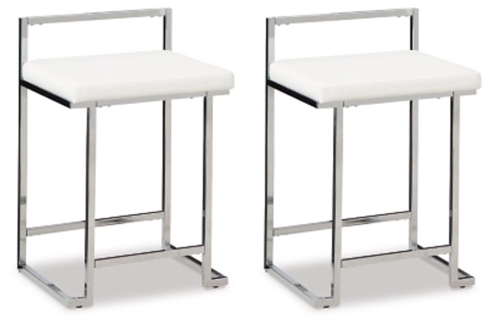 Signature Design by Ashley Madanere Counter Height Bar Stool (Set of 2)-White/