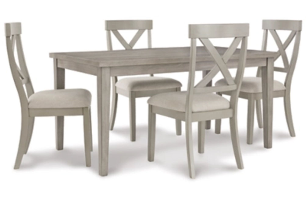 Signature Design by Ashley Parellen Dining Table and 4 Chairs-Gray