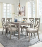 Signature Design by Ashley Parellen Dining Table and 6 Chairs-Gray