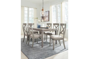 Signature Design by Ashley Parellen Dining Table and 6 Chairs-Gray