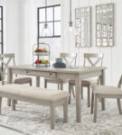 Signature Design by Ashley Parellen Dining Table, 4 Chairs and Bench-Gray