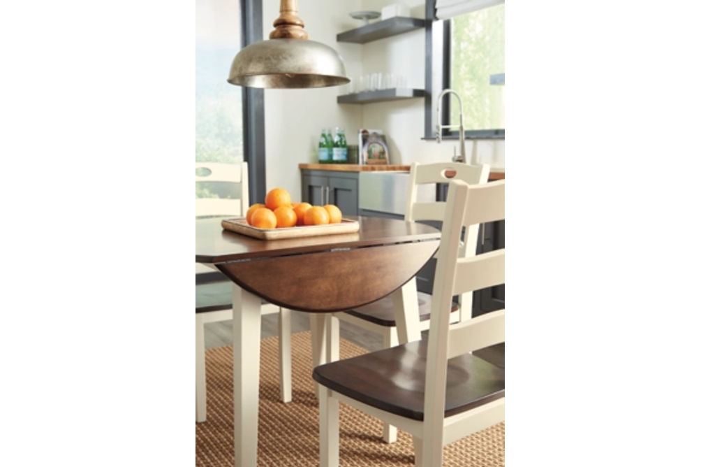 Signature Design by Ashley Woodanville Dining Table with 4 Chairs-Cream/Brown