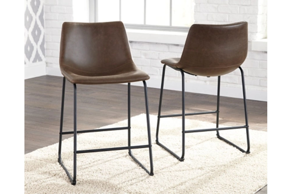 Signature Design by Ashley Centiar Counter Height Bar Stool (Set of 2)-Brown