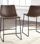 Signature Design by Ashley Centiar Counter Height Bar Stool (Set of 2)-Brown