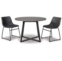 Signature Design by Ashley Centiar Dining Table and 2 Chairs-Black