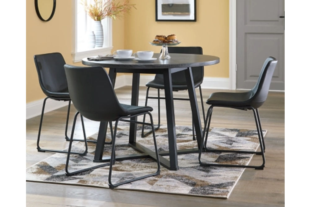 Signature Design by Ashley Centiar Dining Table and 4 Chairs-Black