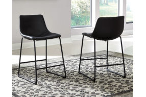 Signature Design by Ashley Centiar Counter Height Bar Stool (Set of 2)-Black