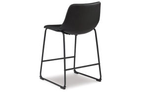 Signature Design by Ashley Centiar Counter Height Bar Stool (Set of 2)-Black