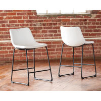 Signature Design by Ashley Centiar Counter Height Bar Stool (Set of 2)-White