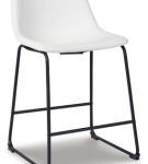 Signature Design by Ashley Centiar Counter Height Bar Stool (Set of 2)-White