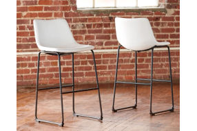 Signature Design by Ashley Centiar Pub Height Bar Stool (Set of 2)-White