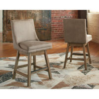 Signature Design by Ashley Tallenger Counter Height Bar Stool (Set of 2)-Beige
