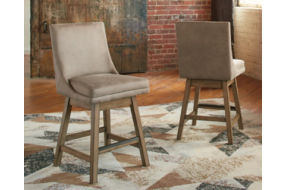 Signature Design by Ashley Tallenger Counter Height Bar Stool (Set of 2)-Beige