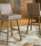 Signature Design by Ashley Tallenger Bar Height Bar Stool (Set of 2)-Beige