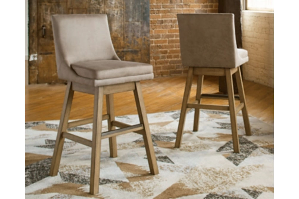 Signature Design by Ashley Tallenger Bar Height Bar Stool (Set of 2)-Beige