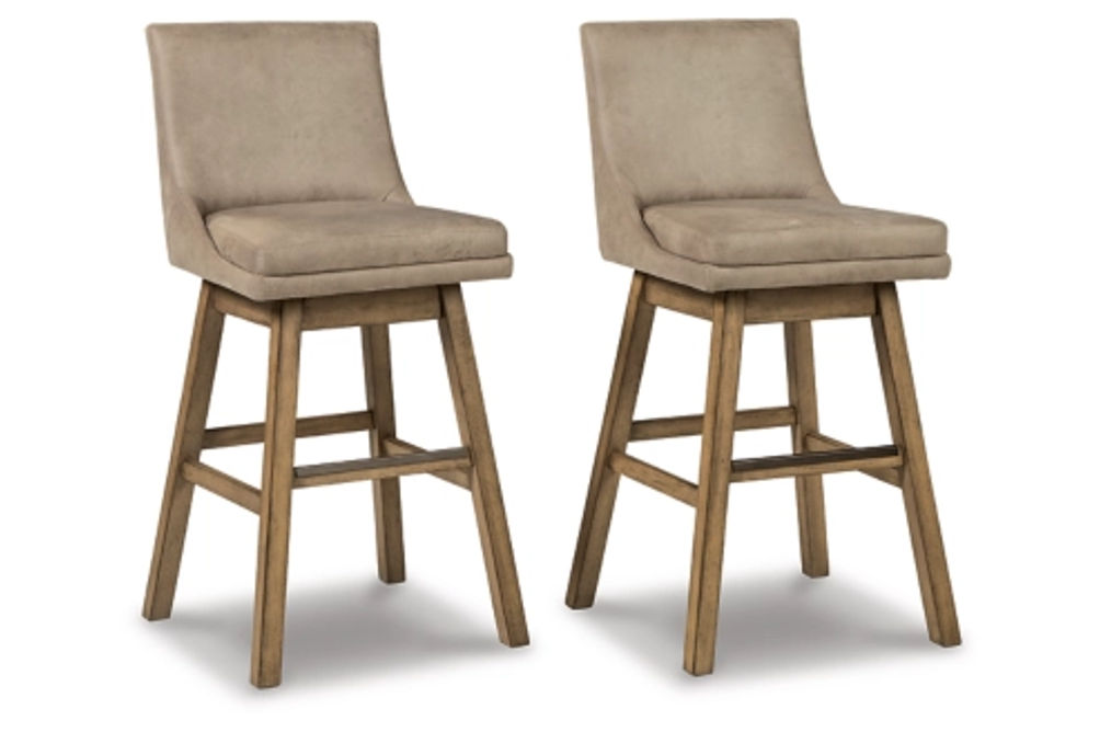 Signature Design by Ashley Tallenger Bar Height Bar Stool (Set of 2)-Beige